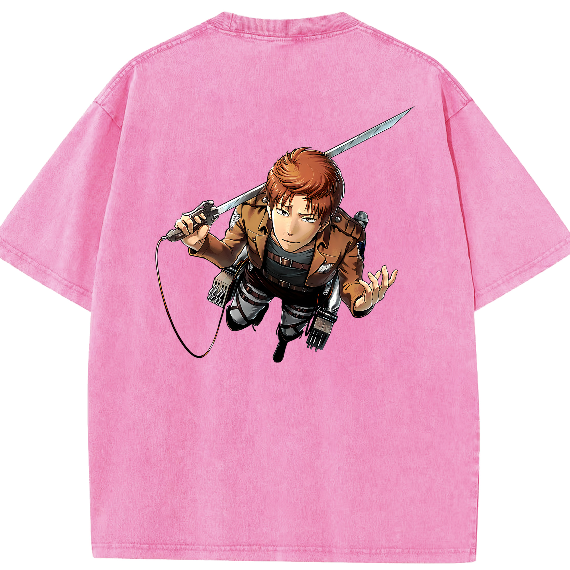 （画像用） 進撃の巨人 Attack on Titan 綿100% ヴィンテージ風 半袖Tシャツ（背面プリント）